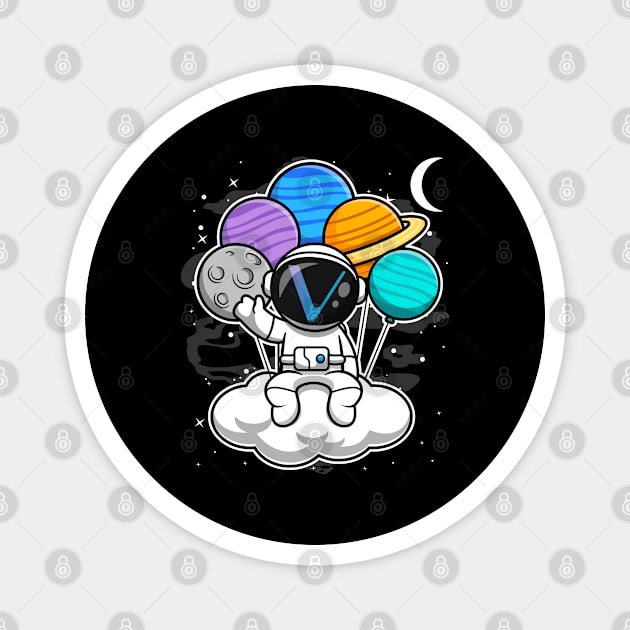 Astronaut Floating Vechain VET Coin To The Moon Crypto Token Cryptocurrency Blockchain Wallet Birthday Gift For Men Women Kids Magnet by Thingking About